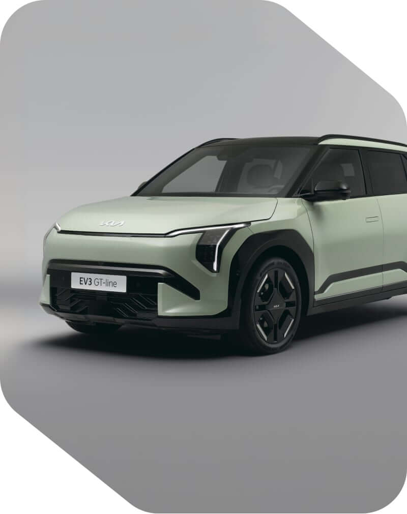 Front angled view of Kia EV3
