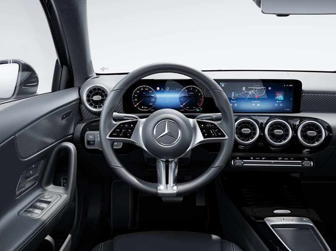 Mercedes-Benz A-Class steering wheel and dashboard