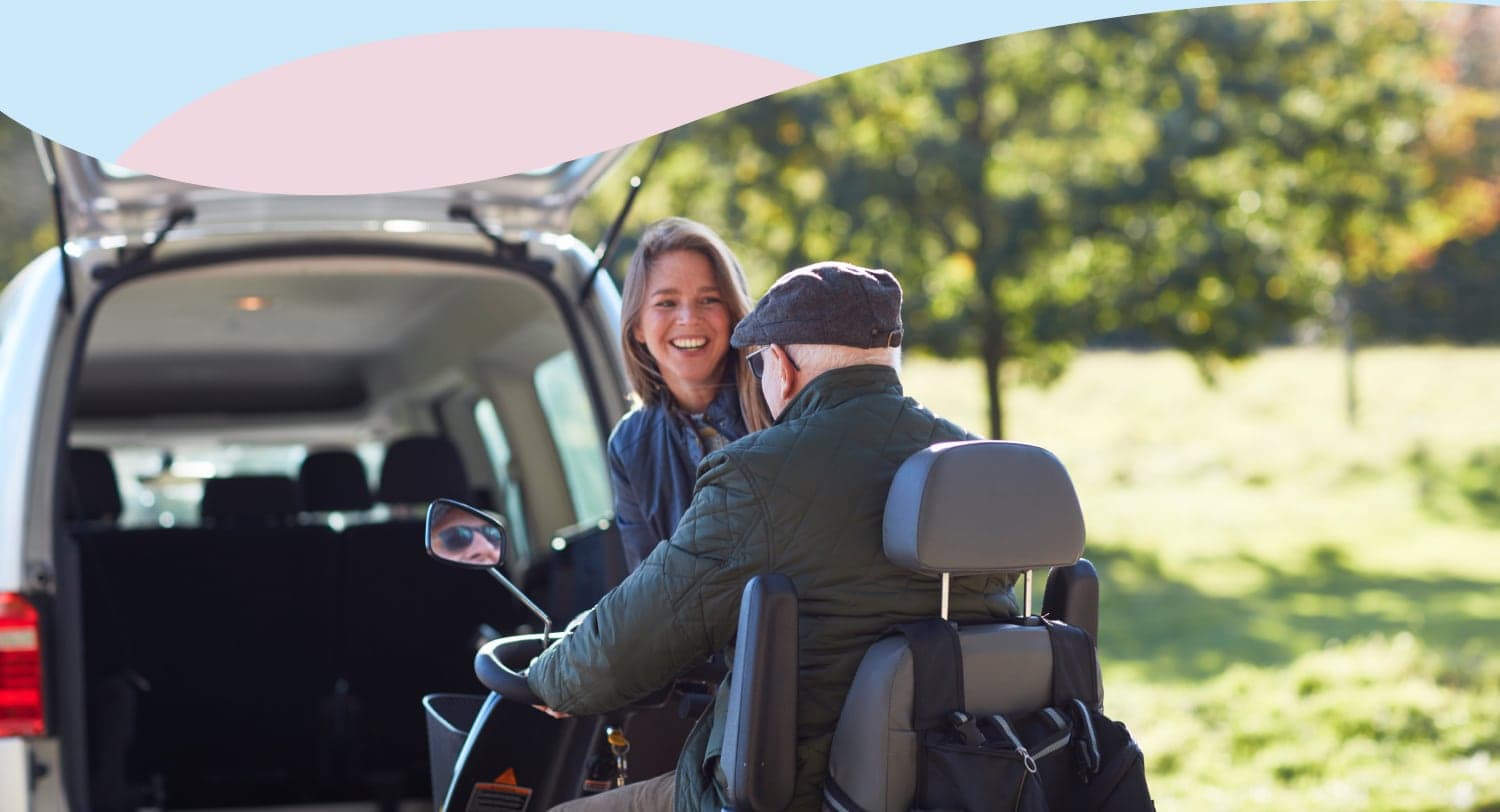 Man and Women outside behind car